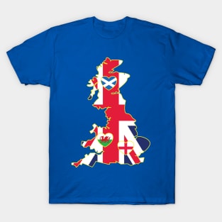 Flags Map Of Great Britain T-Shirt